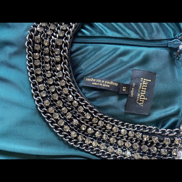 NWT Laundry by Shelli Segal green ruched dress - Picture 5 of 8